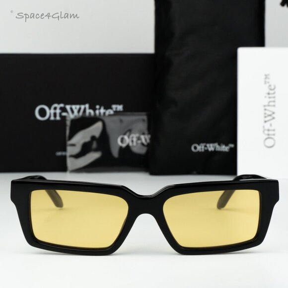Off-White Women Sunglasses Black Yellow Square OERI13A WARREN 1018 NEW AUTHENTIC main image 7